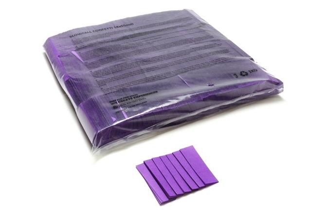 Confeti din hârtie, violet TCM FX Slowfall Confetti rectangular 55x18mm, purple, 1kg