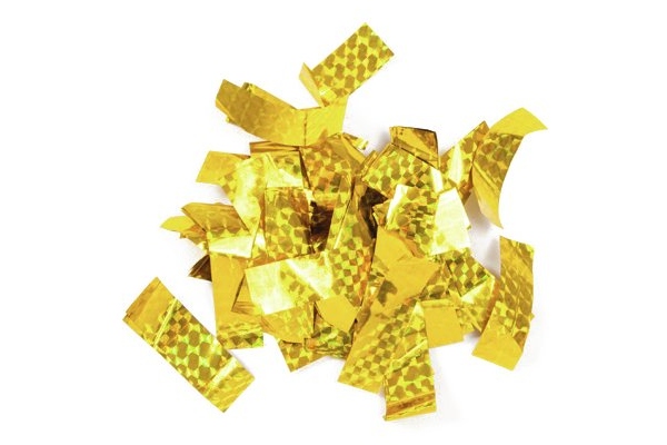 Metallic Confetti rectangular 55x18mm, gold, laser effect, 1kg