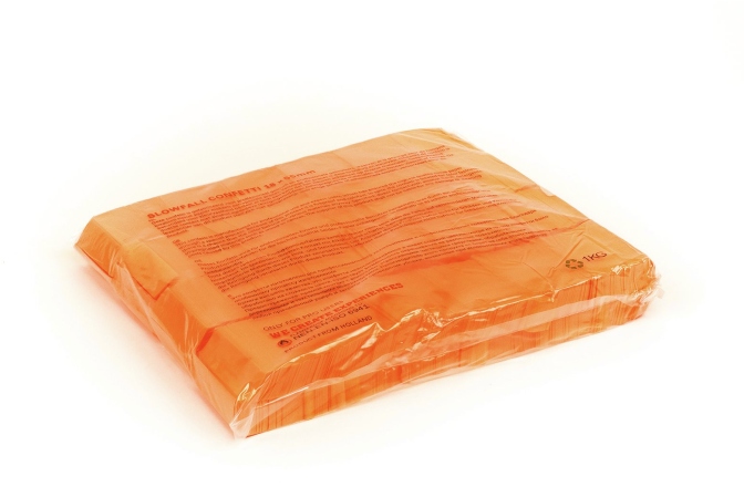 Confetti uv, orange TCM FX Slowfall Confetti rectangular 55x18mm, neon-orange, uv active, 1kg