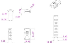Contact alimentare banda LED Eurolite LED Strip Power Contact 4Pin 10mm