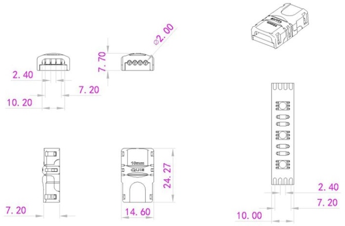Contact alimentare banda LED Eurolite LED Strip Power Contact 4Pin 10mm