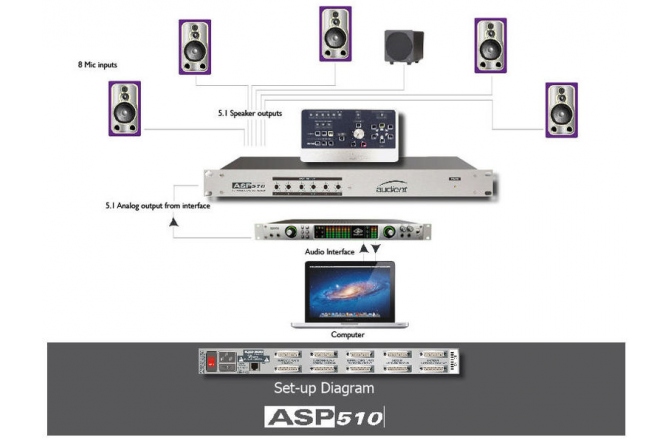 Controller de volum pentru aplicatii surround Audient ASP510