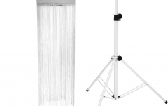 Cortina LED albă cu suport pentru difuzor  Eurolite Set LED Color Curtain + BS-2 EU Loudspeaker stand white