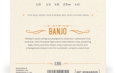 Corzi Banjo Daddario EJ55 5-String PB Medium 10-23