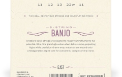 Corzi Banjo Daddario EJ57 5-String Custom Medium 11-22