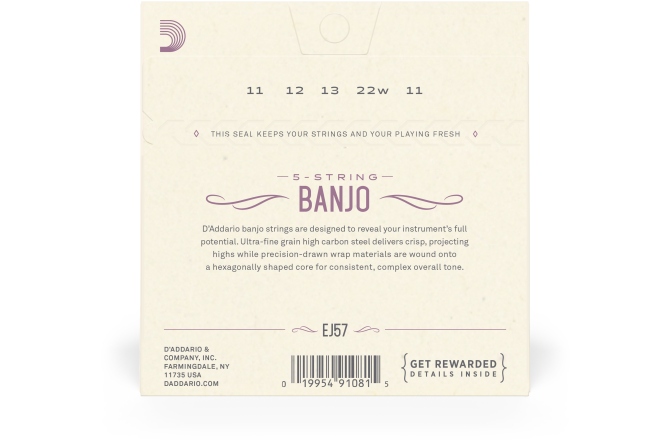 Corzi Banjo Daddario EJ57 5-String Custom Medium 11-22