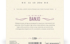 Corzi Banjo Daddario EJ60+ 5-String Light Plus 9.5-20