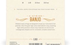 Corzi Banjo Daddario EJ63 Tenor 4 strins Nickel 9-30