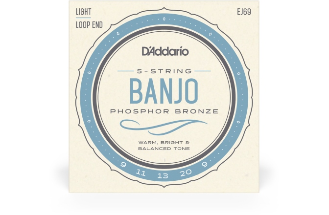 Corzi Banjo Daddario EJ69 5-String PB Light 9-20