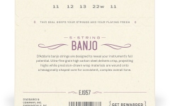 Corzi Banjo Daddario EJS57 5-String Custom Medium 11-22
