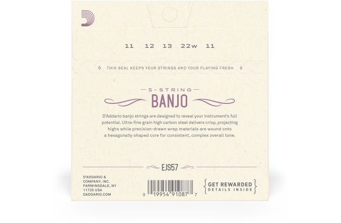 Corzi Banjo Daddario EJS57 5-String Custom Medium 11-22