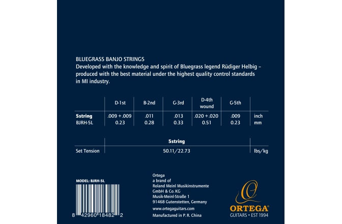 Corzi Banjo Ortega Rüdiger H Sig. Bluegrass Banjo Strings - Light
