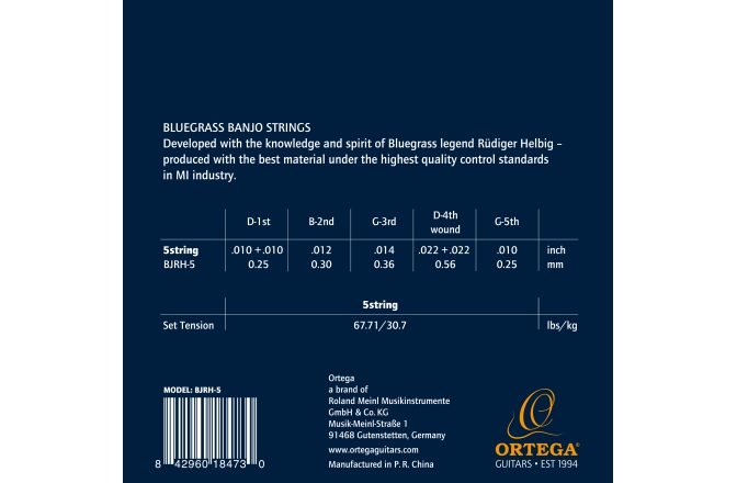 Corzi Banjo Ortega Rüdiger H Sig. Bluegrass Banjo Strings - Medium