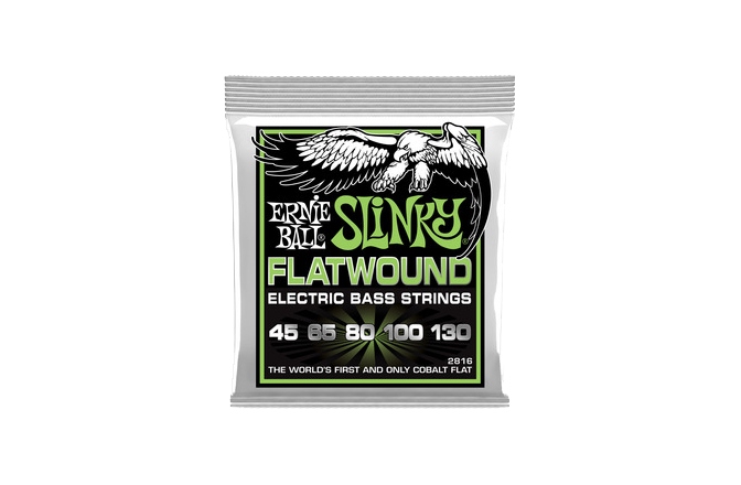 Corzi bas electric Ernie Ball Flatwound 5 Strings Regular SlinkyBass 45-130 2816