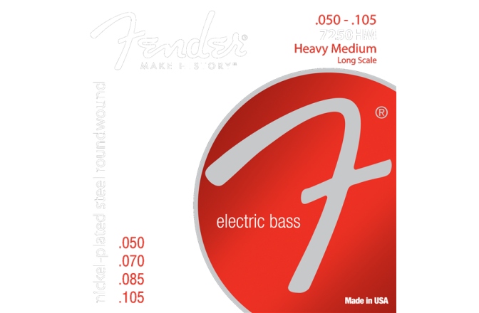 Corzi bas electric Fender 7250 Bass Strings Nickel Plated Steel Long Scale 7250HM .050-.105 Gauges Set of 4