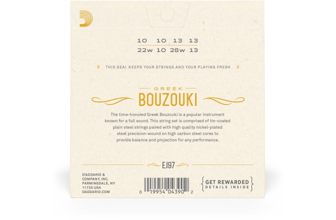 Corzi bouzouki  Daddario EJ97 Greek Bouzouki