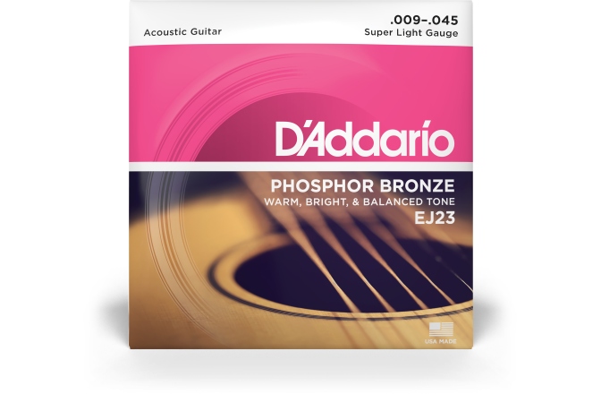 Corzi chitară acustică Daddario 9-45 Super Light Phosphor Bronze