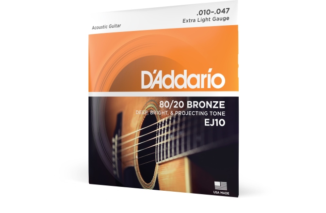 Corzi chitară acustică Daddario EJ10 Bronze Extra Light 10-47