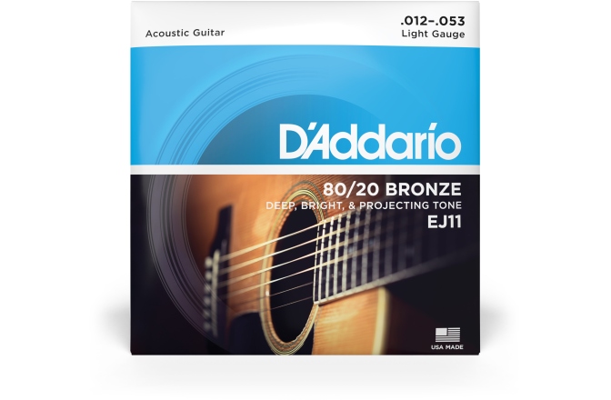 Corzi chitară acustică Daddario EJ11 80/20 Bronze Light 12-53