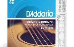 Corzi chitară acustică Daddario EJ16-10P PB Light 10 Sets