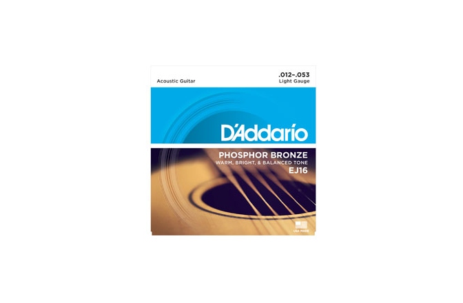 Corzi chitară acustică Daddario EJ16 Ph. Bronze Light 12-53