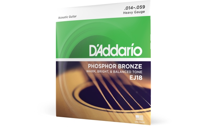 Corzi chitară acustică Daddario EJ18 Phosphor Bronze  Heavy 14-59