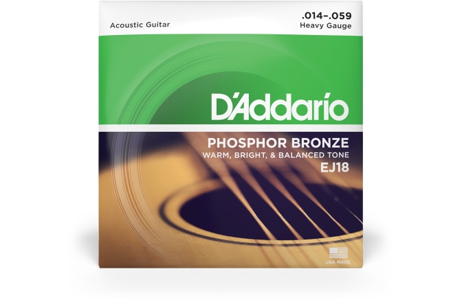 Corzi chitară acustică Daddario EJ18 Phosphor Bronze  Heavy 14-59