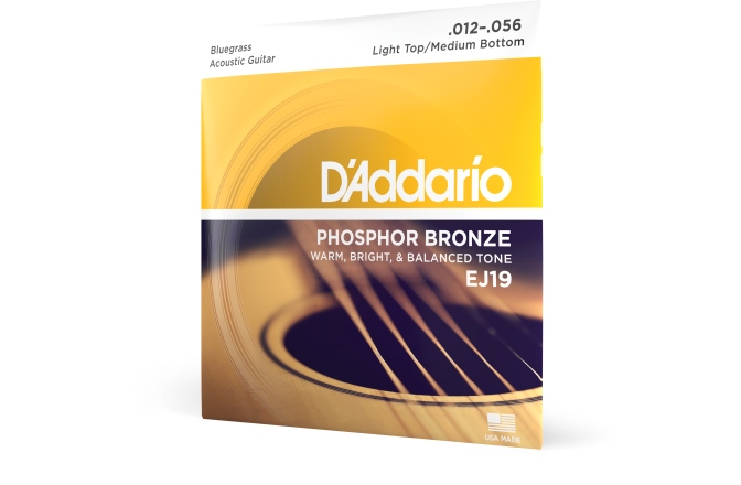 Corzi chitară acustică Daddario EJ19 Phosphor Bronze Bluegrass 12-56