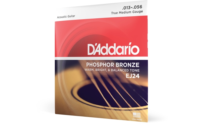 Corzi chitară acustică Daddario EJ24 Phosphor Bronze True Medium 13-56