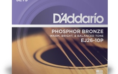Corzi chitară acustică Daddario EJ26-10P PB Strings Custom Light 11-52 10 Sets