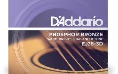 Corzi chitară acustică Daddario EJ26-3D PB Custom Light 11-52 3 Sets