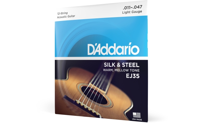 Corzi chitară acustică Daddario EJ35 Silk & Steel 12-String Folk 11-47