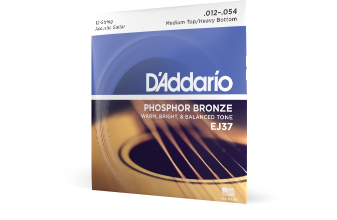 Corzi chitară acustică Daddario EJ37 12-String PBMedium Top/Heavy Bottom 12-54