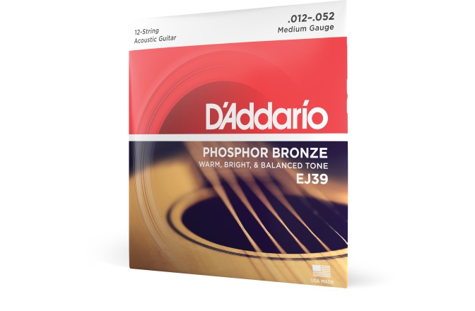 Corzi chitară acustică Daddario EJ39 12-String PB  Medium 12-52