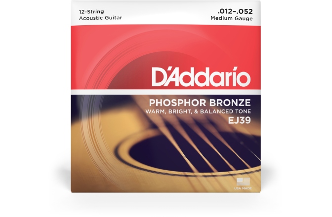 Corzi chitară acustică Daddario EJ39 12-String PB  Medium 12-52