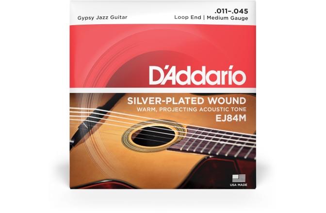 Corzi chitară acustică Daddario EJ84M Gypsy Jazz Loop End Medium 11-45