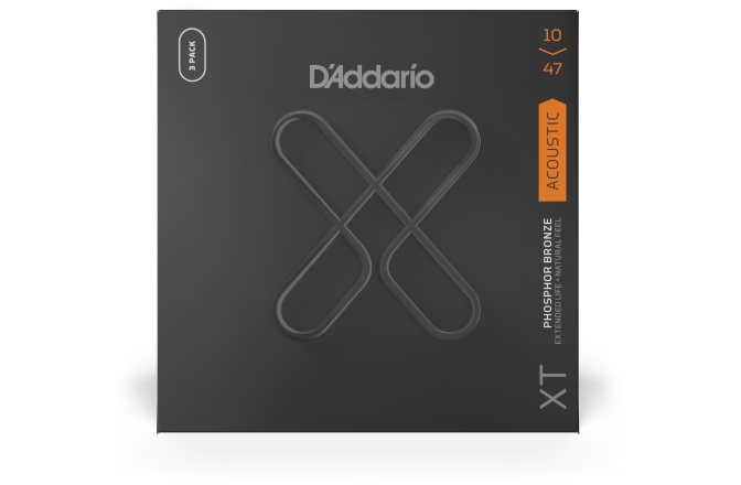 Corzi chitară acustică Daddario XTAPB1047 XT PB Light 10-47 3 Sets