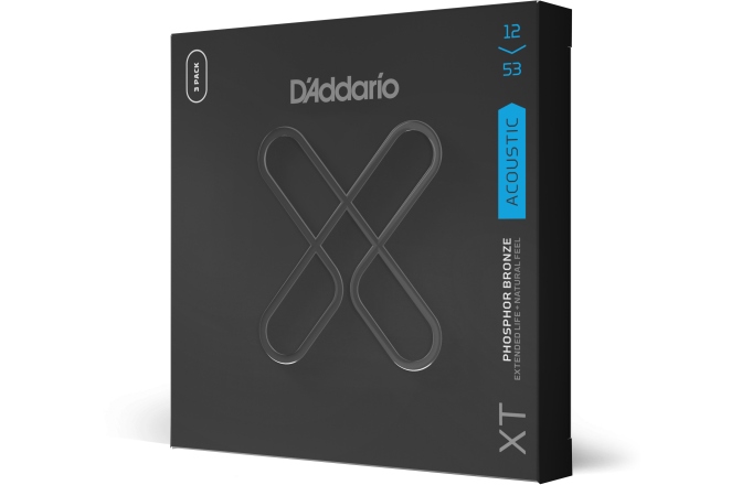 Corzi chitară acustică Daddario XTAPB1253 XT PB Light 12-53 3 Sets