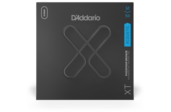 Corzi chitară acustică Daddario XTAPB1253 XT PB Light 12-53 3 Sets