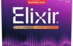 Corzi chitară acustică Elixir 3Pack Nanoweb Acoustic 80/20 12-53 16565