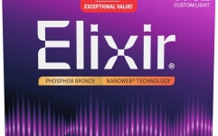 Corzi chitară acustică Elixir 3Pack Nanoweb Acoustic Ph Bronze 11-52 16568