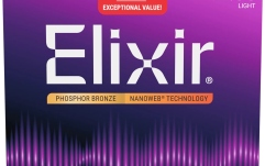 Corzi chitară acustică Elixir 3Pack Nanoweb Acoustic Ph Bronze 12-53 16569