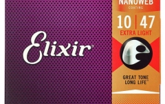 Corzi chitara acustica Elixir Nanoweb Acoustic 80/20 Extra Light 11002