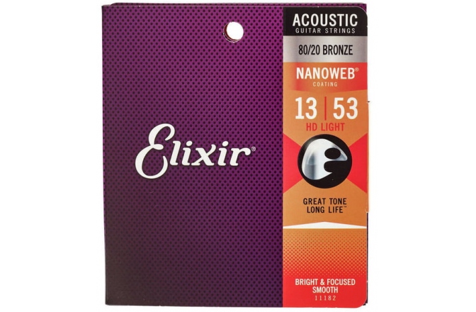 Corzi chitara acustica Elixir Nanoweb Acoustic 80/20 HD Light