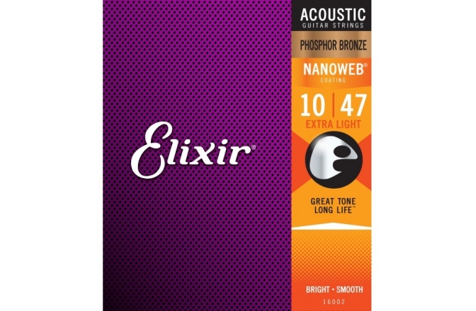 corzi chitară acustică Elixir Nanoweb Acoustic Ph Bronze Extra Light