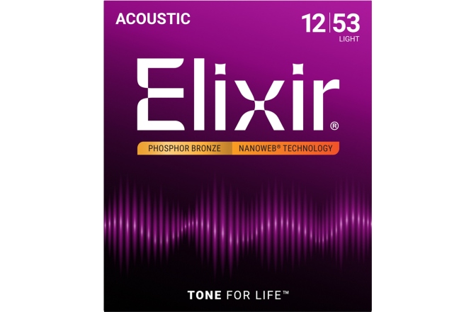 Corzi chitară acustică Elixir Nanoweb Acoustic Ph Bronze Light 16052