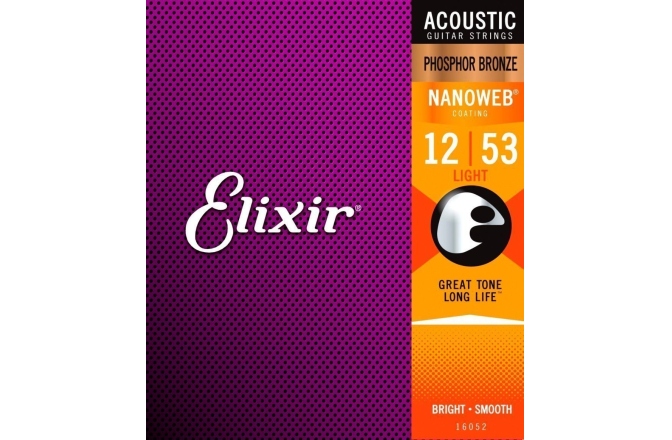 Corzi chitară acustică Elixir Nanoweb Acoustic Ph Bronze Light 16052