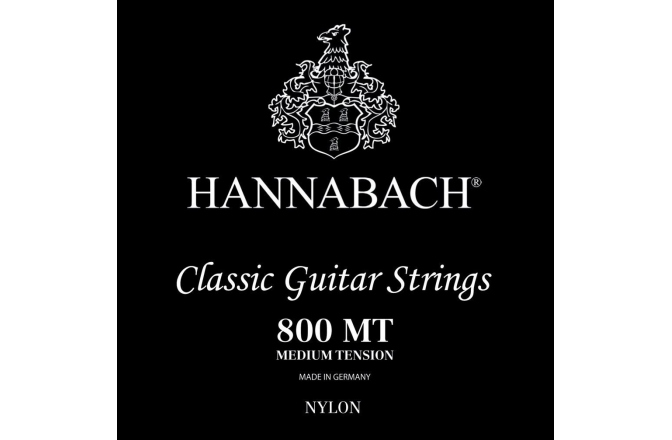 Corzi chitară acustică Hannabach Corzi chitara clasica Serie 800 Medium tension Argintat Set 3 treble