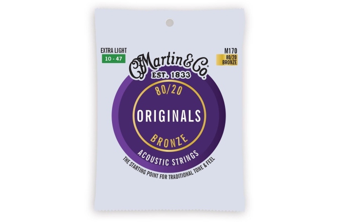 Corde per chitarra acustica Martin Guitars MA-170 Authentic Acoustic Extra Light
