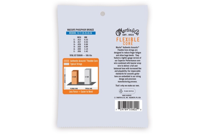Strings acoustic guitar Martin Guitars MA-550FX Authentic Flexible Acoustic Medium